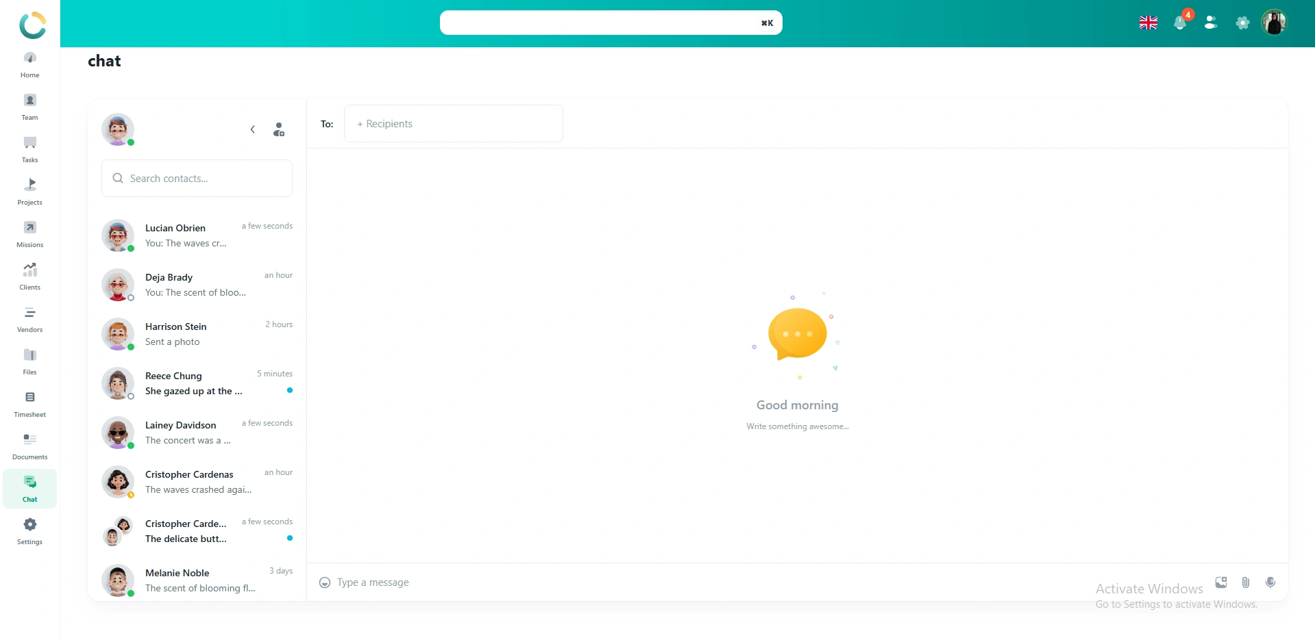 NOVOTAK Communication Dashboard