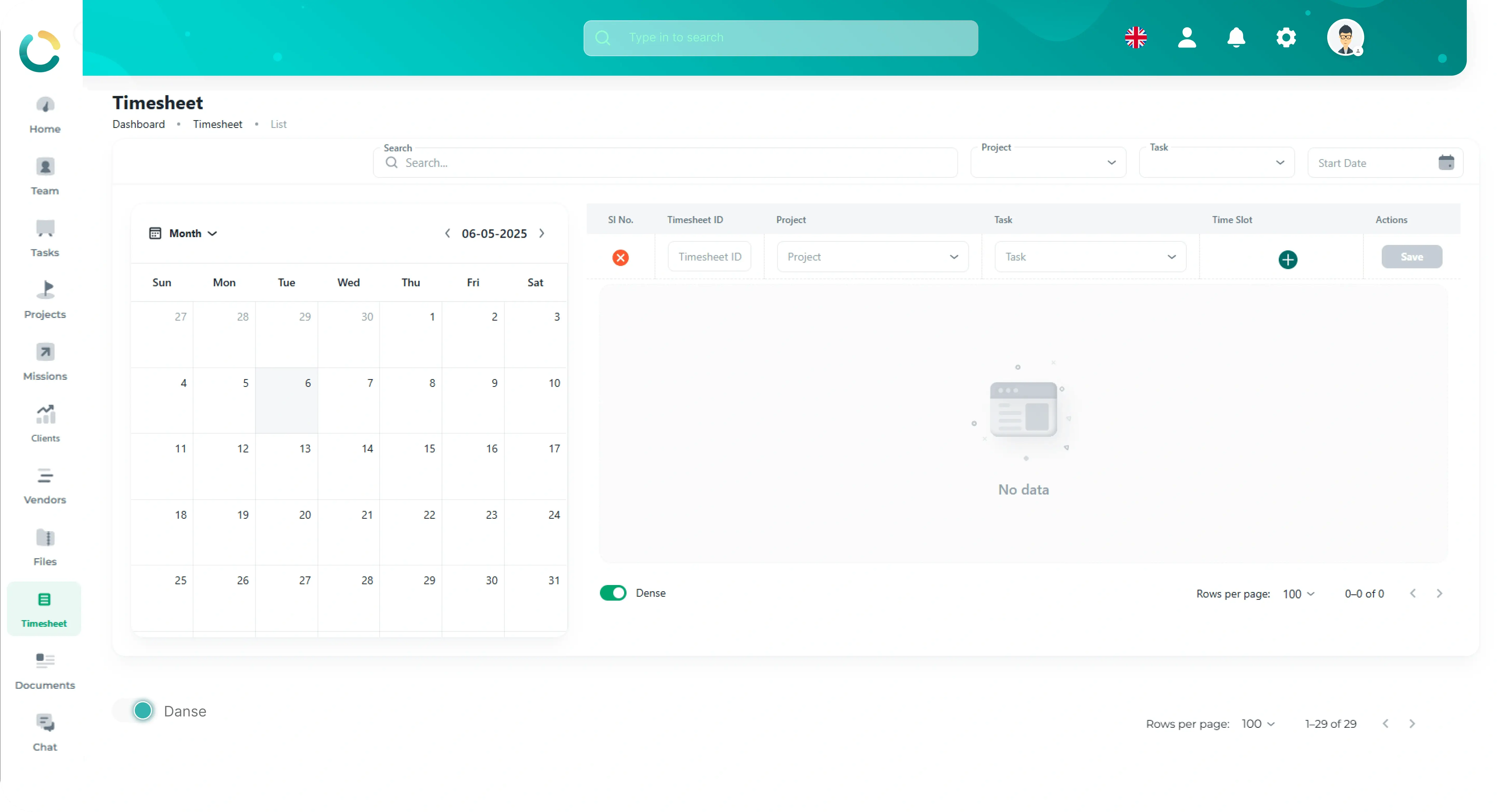 NOVOTAK Time Management Dashboard